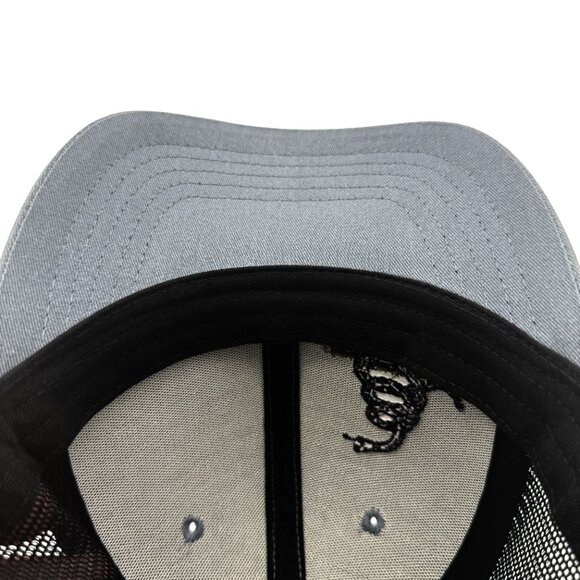 INFINITY HEADWEAR "Don't Tread on Me" Snake Embroidered Grey Black Snapback Hat - Picture 10 of 10
